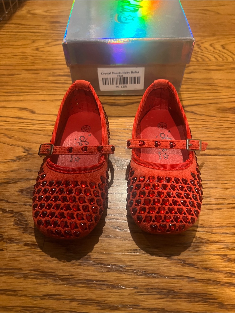 Lola + The Boys Crystal Hearts Ruby Ballet Flat - 9C(25)